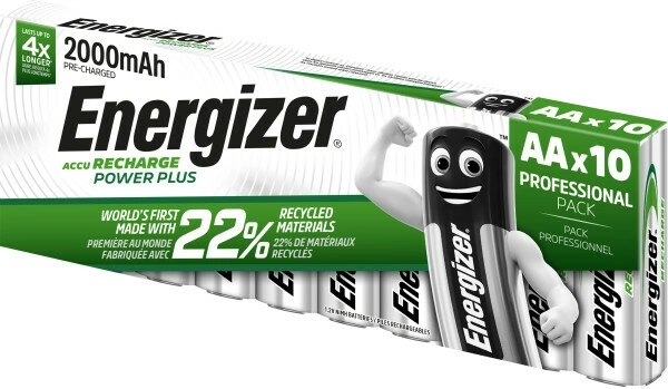Nabíjecí baterie AA 2000 mAh Energizer Power Plus, 10 ks
