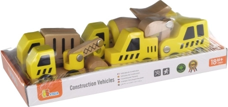 Dřevěná stavební auta – sada 6 kusů