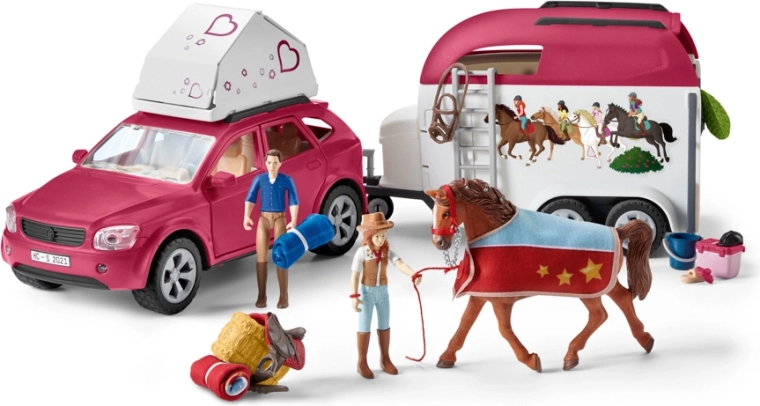 Schleich Horse Club dobrodružné SUV s přívěsem pro koně a figurkami