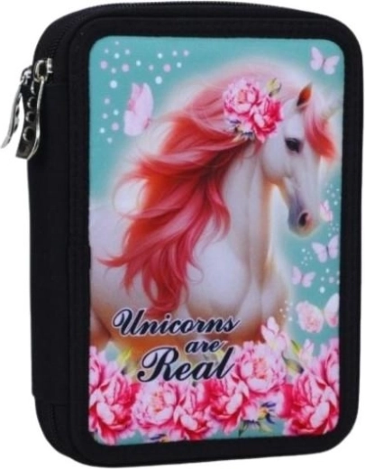 Vybavený dvoupatrový penál Back me up Unicorns are real