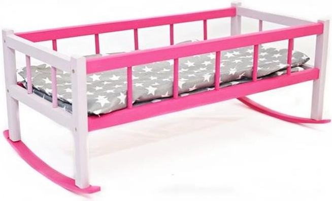Velká kolébka a postýlka pro panenky s peřinkami 60 cm (mix barev) - 1 kus