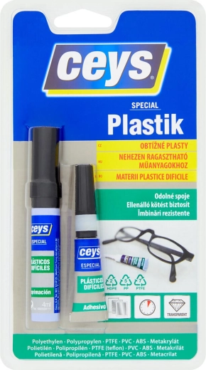 Lepidlo na obtížně lepitelné plasty 3 g + 2 ml / 4 ml CEYS