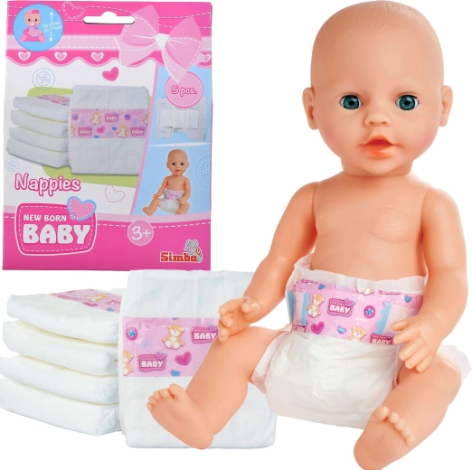 Simba New Born Baby pleny pro panenku - 5 ks