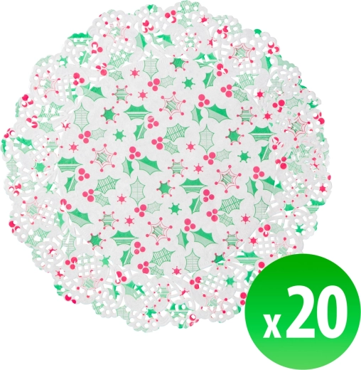 Vánoční papírové prostírání pod talíř 16,5 cm, 20 ks