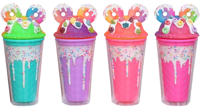 Kelímek s víčkem a brčkem Donuts 480 ml