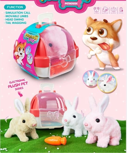 Interaktivní plyšový králíček s domečkem