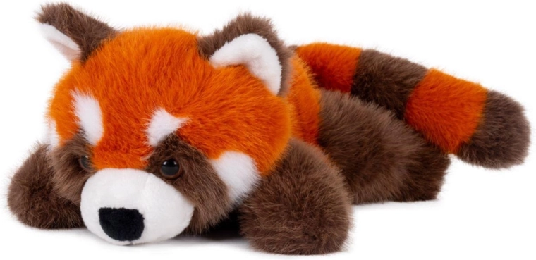 Plyšová panda červená ležící 17 × 37 cm