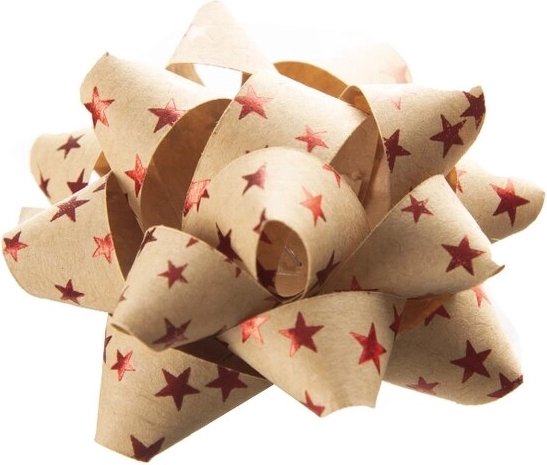 Papírová rozetka hvězda z kraftového papíru béžová 5 cm (mix 3 variant)