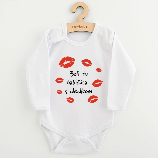 Dětské body s potiskem New Baby „Byli tu babička s dědečkem“
