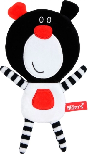 Šustící plyšový medvídek pro miminka – černobílý