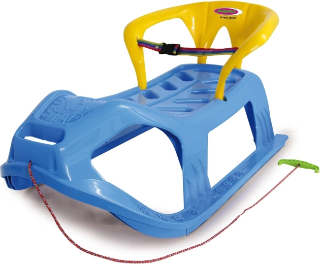 Snow Play dětské boby Snow-star 90 cm modré s opěrkou