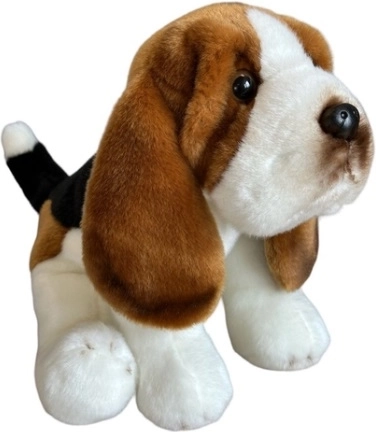 Plyšový sedící baset 30 cm