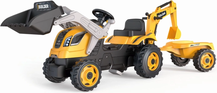 Šlapací traktor Builder Max s bagrem a vozíkem