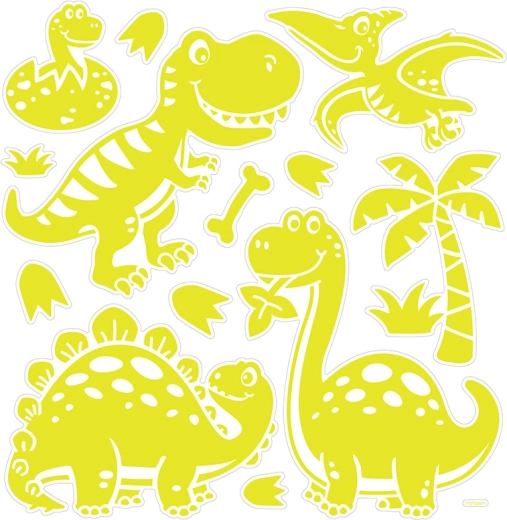 Svítící 3D samolepky na zeď – dinosauři