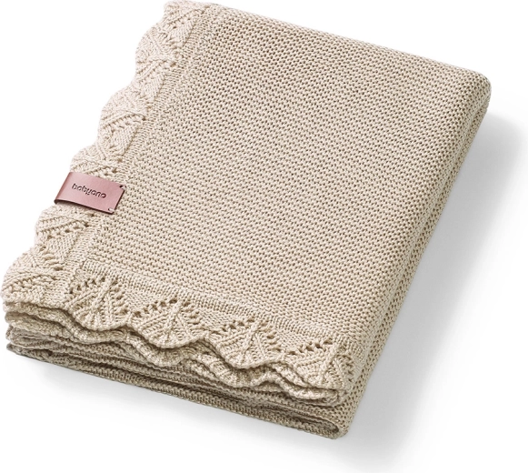Babyono pletená bambusová deka light beige 75 × 100 cm
