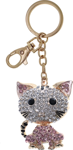 Přívěsek na klíče zlatá kočka