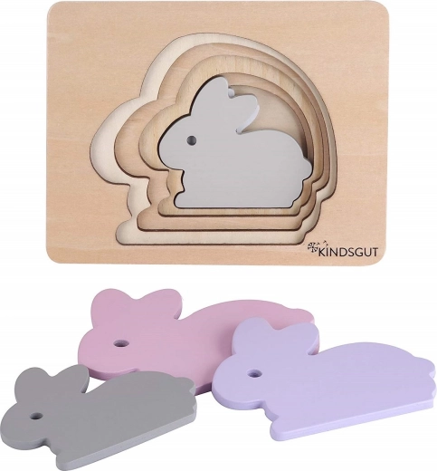 KindsGut dřevěné vkládací puzzle zajíc