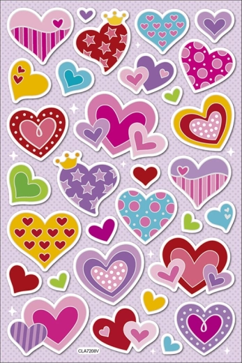 Samolepky srdíčka 30 ks