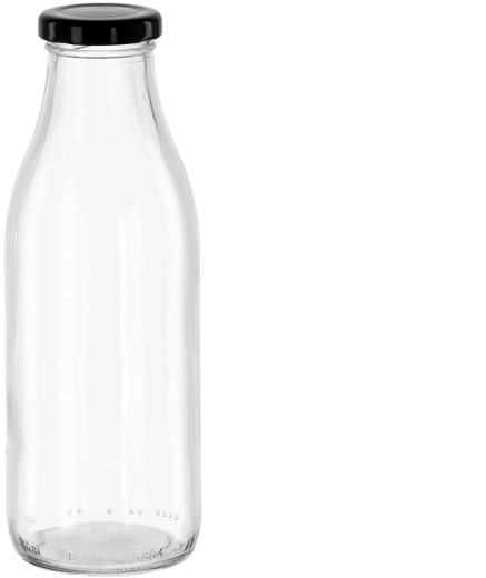 Skleněná láhev na šťávu 750 ml s kovovým šroubovacím víčkem 44 mm