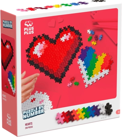 Plus-Plus puzzle podle čísel - srdce 250 ks