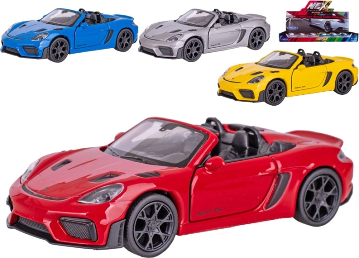 Kovový model auta Welly Porsche 718 Spyder RS se zpětným natažením 12 cm