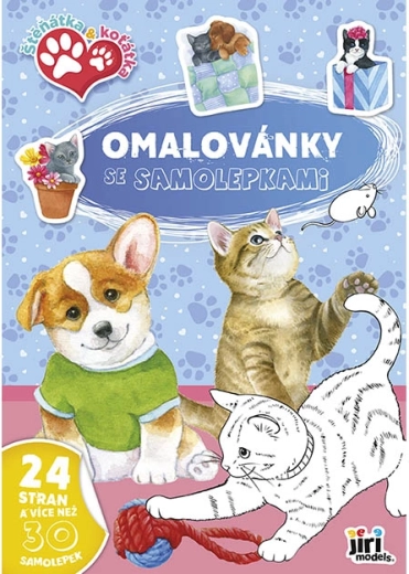 Omalovánky A4 se samolepkami štěňátka a koťátka