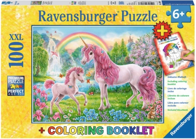 Puzzle Magičtí jednorožci XXL 100 dílků + omalovánky RAVENSBURGER