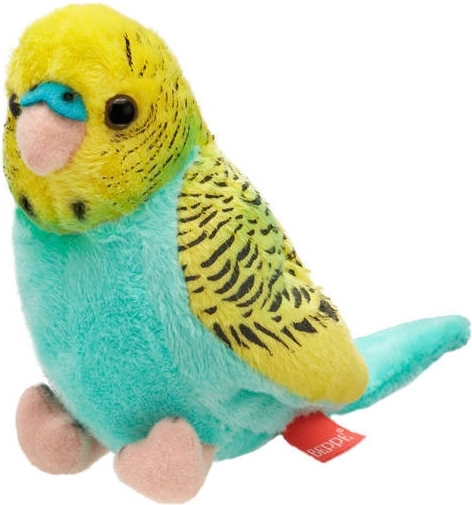 Plyšová andulka tyrkysovo‑žlutá 13 cm