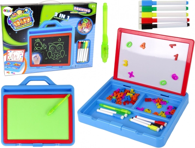 Svítící magnetická kreslicí tabule 2v1 pro děti