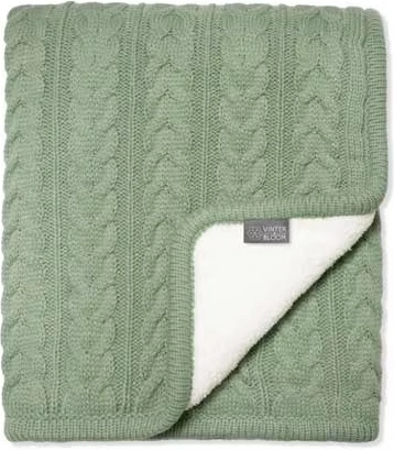 Vinter & Bloom oboustranná deka s kožíškem cuddly basil green