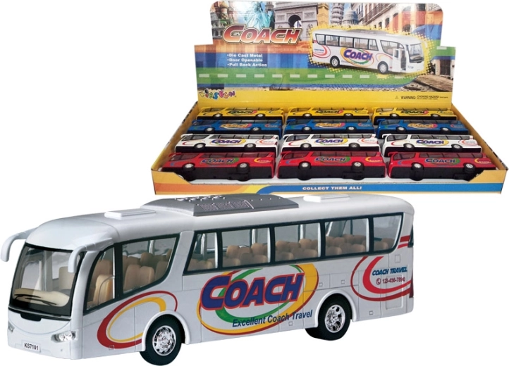 Kovový model autobusu se setrvačníkem, 4 varianty