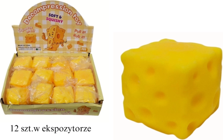 Antistresový mačkací sýr čtverec
