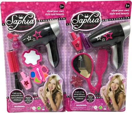 Dětská kosmetická sada s fénem – hra na kadeřnici a líčení