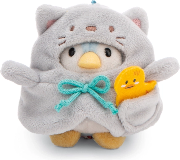 Nici MyMochi tučňák Waddle 8 cm v kočičím kostýmu s kačenkou – dárková sada