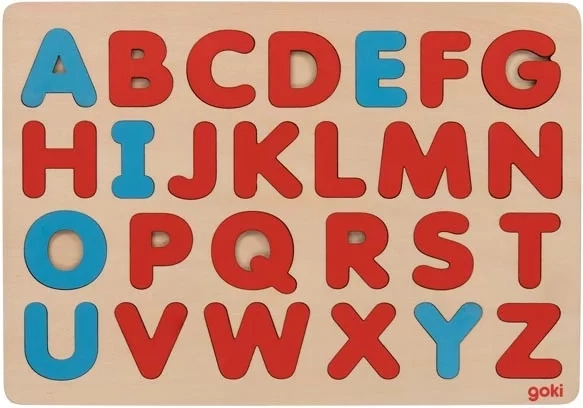 Goki dřevěné puzzle abeceda inspirované Montessori
