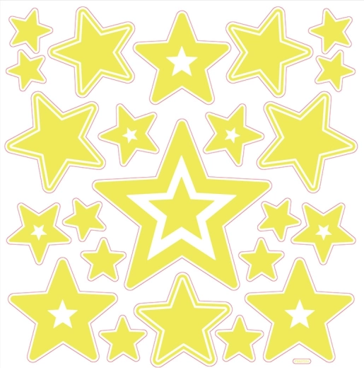 Svítící 3D samolepky na zeď – hvězdy