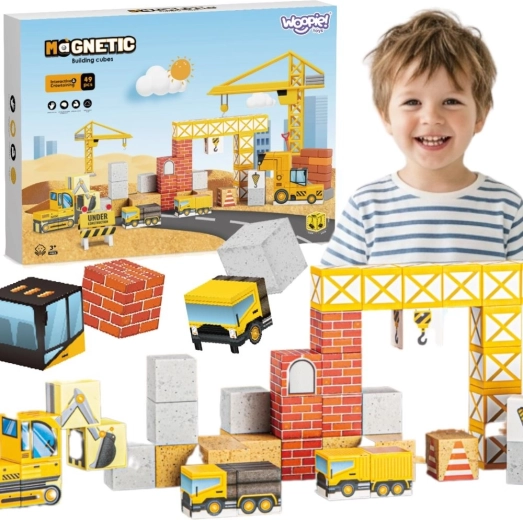 Woopie magnetické stavební kostky staveniště 49 ks