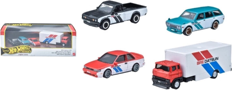 Hot Wheels prémiová sada 4 autíček BRE Datsun