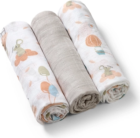 BabyOno bambusové pleny 70 × 70 cm, 3 ks – šedý mix