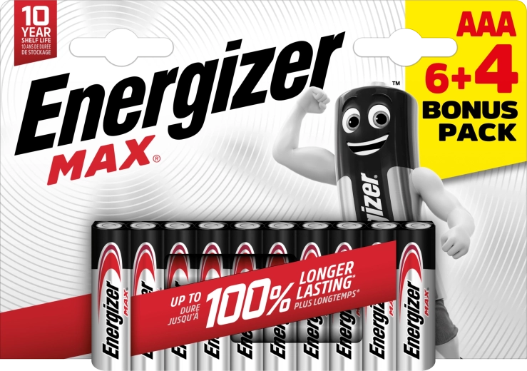 Energizer Max AAA alkalické baterie 10 ks