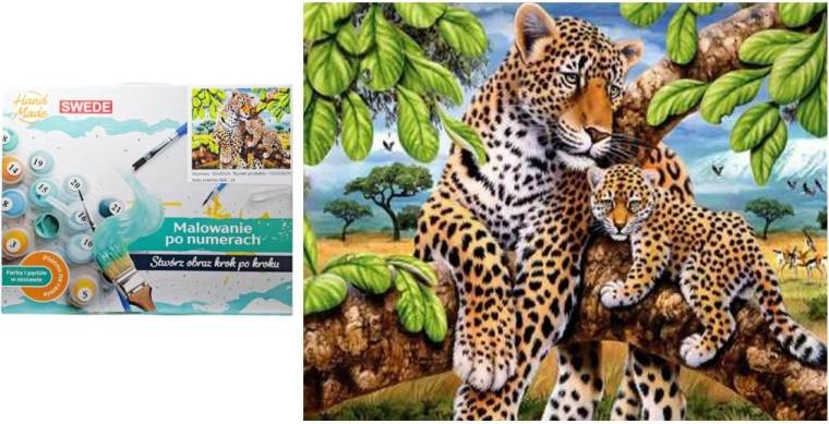 Malování podle čísel – gepardi na stromě