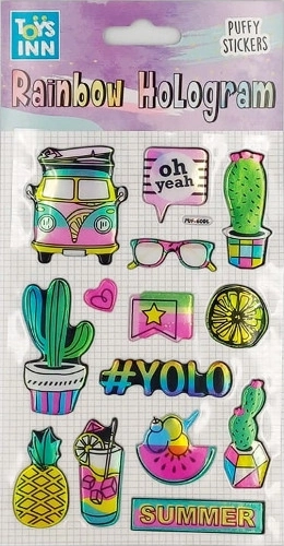 Holografické samolepky Rainbow Summer