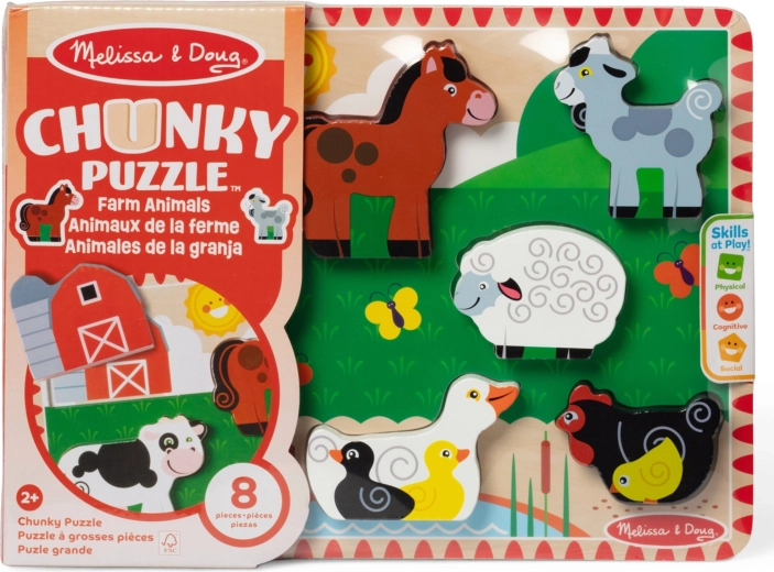 Dřevěné chunky puzzle farma MELISSA & DOUG