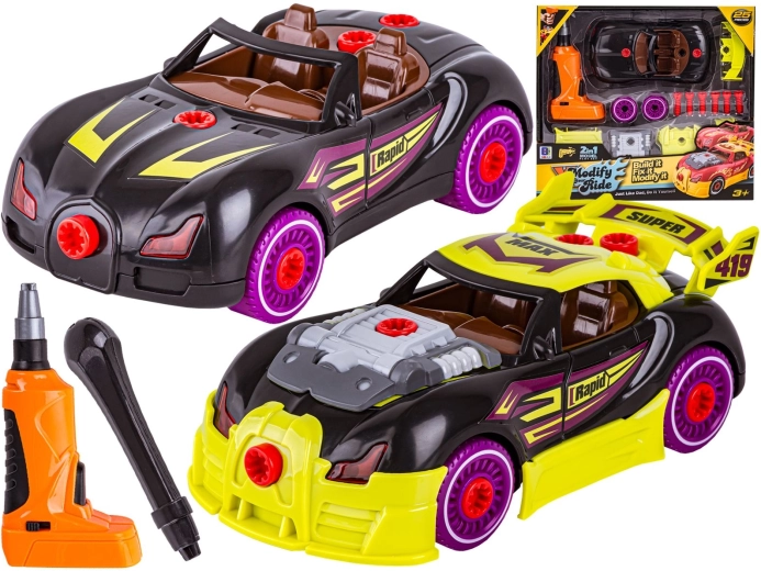 Sportovní auto na rozebírání a skládání 2v1 tuning + šroubovák