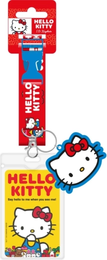 Hello Kitty šňůrka na krk s přívěskem a obalem na ID