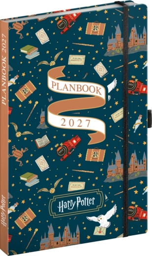 Notique planbook diář a notes Harry Potter Bradavický expres 2027, 13 × 21 cm