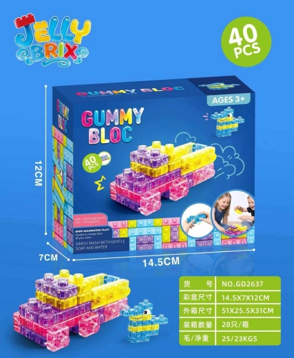 Měkké barevné gelové kostky pro děti 40 ks