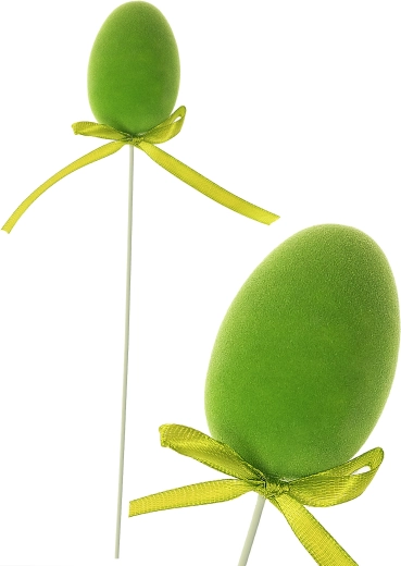 Velikonoční vajíčko na zápich s imitací mechu 4 × 25 cm