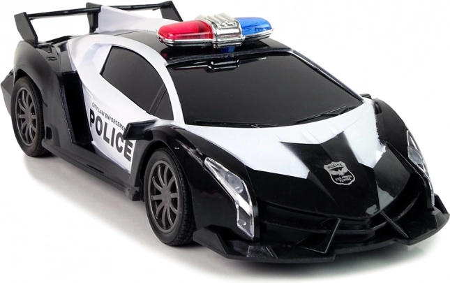 RC policejní závodní auto s LED světly 1:16 – černé