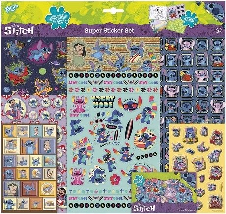 Disney Stitch super sada samolepek – 8 archů